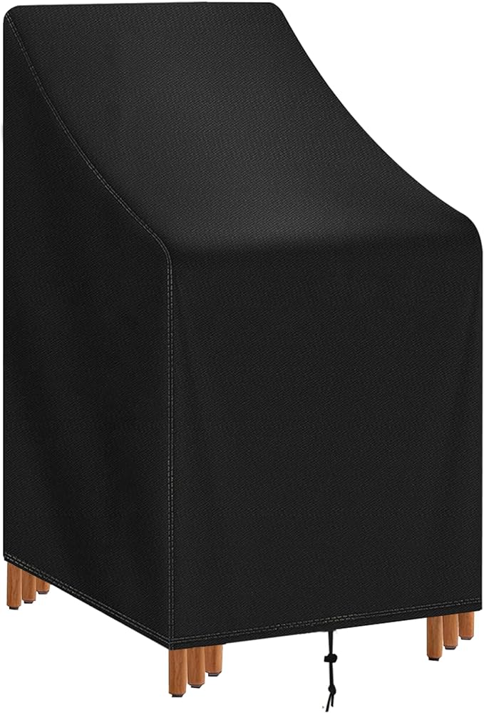 Stackable Patio Chair Cover Waterproof Outdoor Chair Cover Lounge Chair Covers Outdoor Stack Chairs for All Weather Protection 25"Lx25"Wx47"H,Black