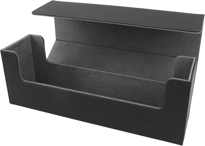 RiToEasysports Trading Card Storage Box, Large Capacity Holds 400+ Cards Magnetic Closure, Card Deck Box PU Leather with Felt Lining for Collectors, Gamers, and Card Enthusiasts