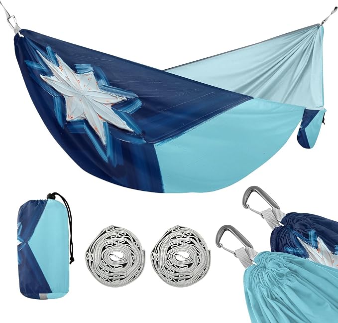 Oil Painting Flag Minnesota Outdoor Hammocks Foldable Hanging Hammock for Outside Patio Garden