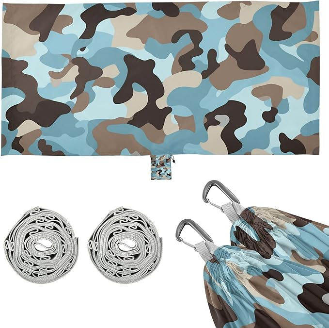 Camouflage Blue 330lb Capacity Hammocks for Camping with Tree Straps Tree Hammock for Outside Beach Patio Garden hamacas para adultos