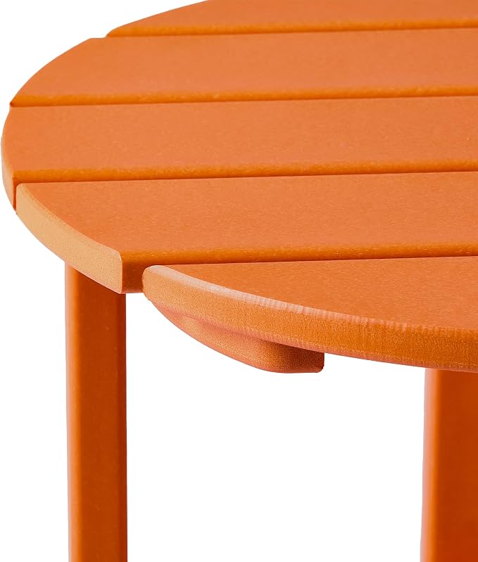 WestinTrends Dylan Adirondack Round Outdoor Side Table, Orange