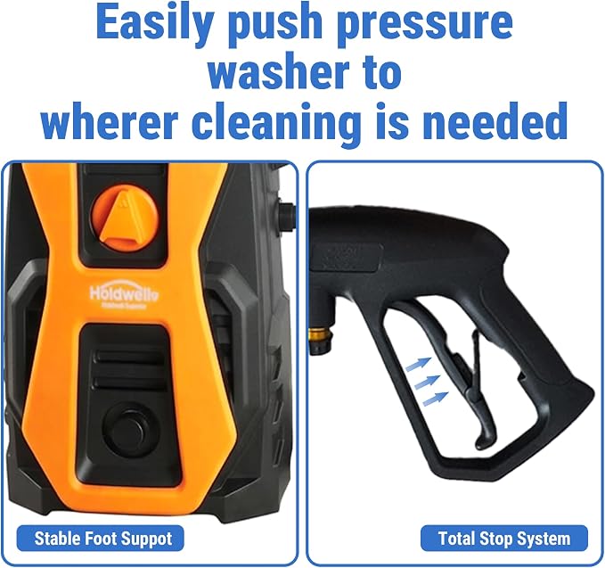 HoldwellS 2026 New Mini Portable P*ressure Washer 1700 MAX PSI, P*ower Cleaner with Trigger Spray Gun & 20FT Hose, Vario Power Spray Wand - for Cars/Fences/Driveways/Home/Patios