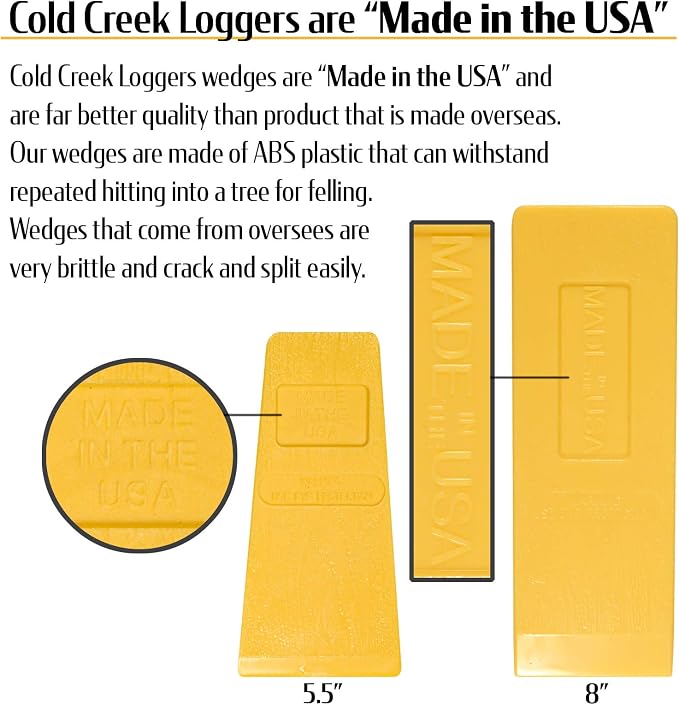 Felling Wedges, Tree Felling Wedges for Tree Cutting, Logging Wedge Set for Chain Saw, 5.5" (2-Pack) and 8" (2-Pack)