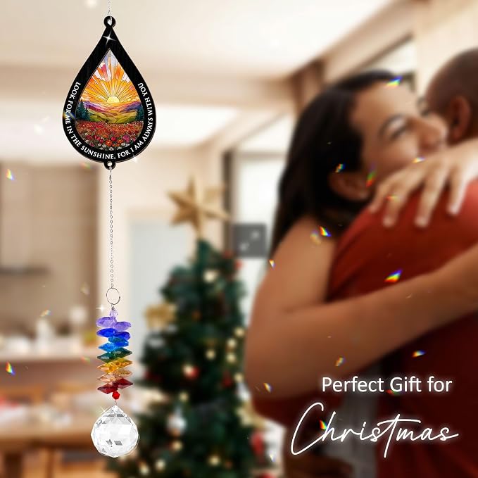 Suncatcher Look for Me in The Sunshine - Sympathy Gift for Loss of Loved One - Grief Gifts - Heaven Funeral Keepsake - Gift for Women Daughter Friend Sister
