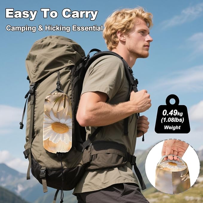 Hammocks for Outside White Daisy in The Sun Camping Hammock Portable Hammocks with Tree Straps and Carry Bag Camping Accessories for Hiking Beach Outdoor