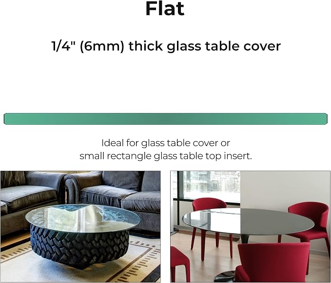 25 Inch Round Tempered Glass Table Top, 1/4 Inch Thick Flat Polished Edge Heavy Duty Glass Top for Dining, Coffee, Kitchen, and Office Tables by Fab Glass and Mirror