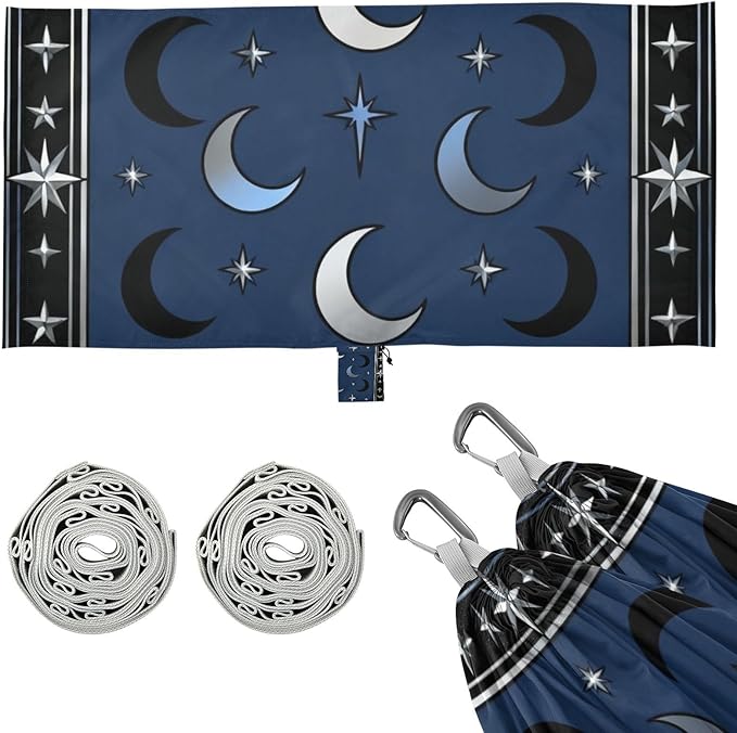 Star and Moon Outdoor Hammocks with Tree Straps Cloth Hammock for Camping Travel Accessories