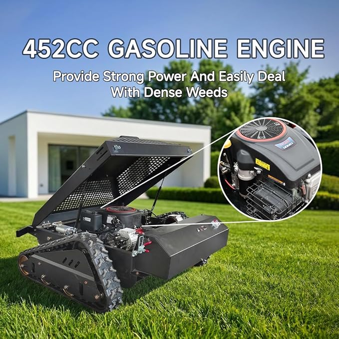 18HP Remote Control Lawn Mower, 31.5" Wide Deck Tracked Slope Mower, Dual Brushless Motors, 45° Climbing Slope All Terrain Zero Turn
