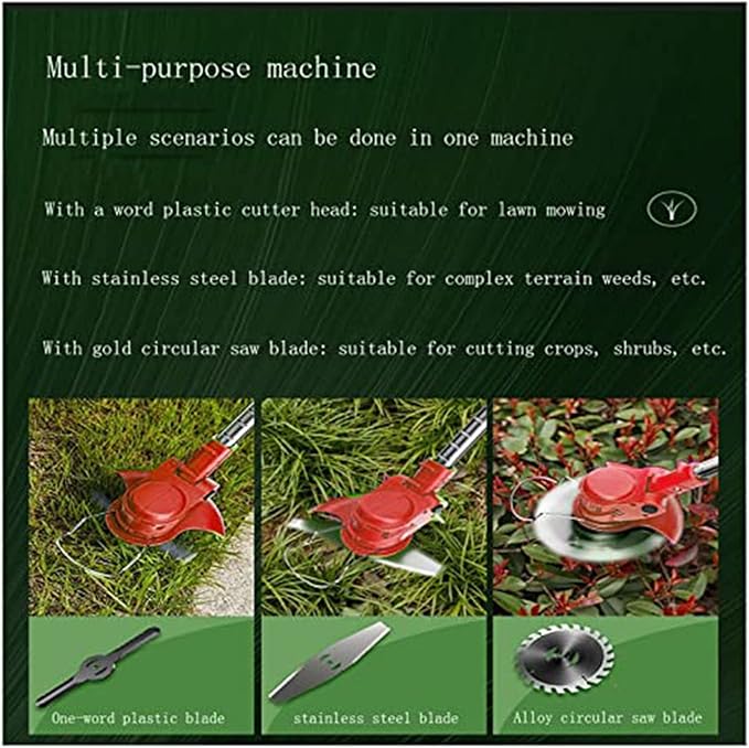 Weed Wacker,21V 2Ah Battery Powered String Trimmer with 2 Batteries and 3 Types Blades,Lightweight and PowerfulBattery poweredfor Yard and Garden (red)