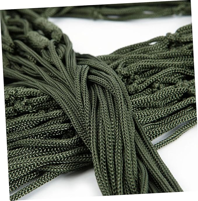 Milisten 1pc Thickened Nylon Hammock Rope Army Green Mesh Camping Swing for Outdoor Activities Lightweight and Comfortable for Hiking and Backpacking