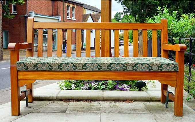 FUNHOME Outdoor Bench Cushion Covers,48" x 18" x 3", No Insert! Patio Cushion Covers Replacement for Outdoor Furniture,Water Resistant Patio Loveseat Cushion Covers 1 Pack, Green Medal (Covers ONLY)