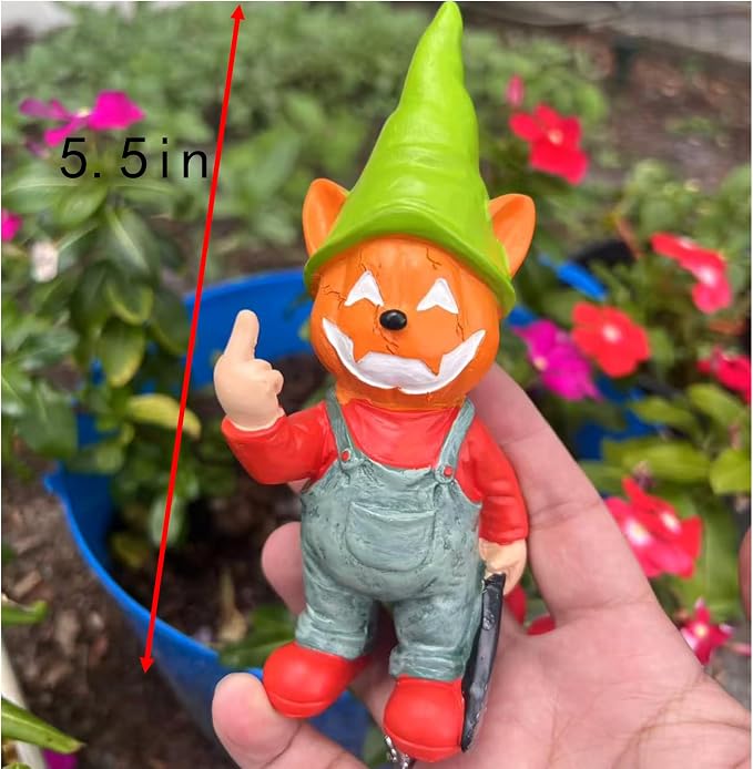 SPINNDO Middle Finger Gifts Gnomes Horror Garden Gnomes Funny Gift (Yellow)