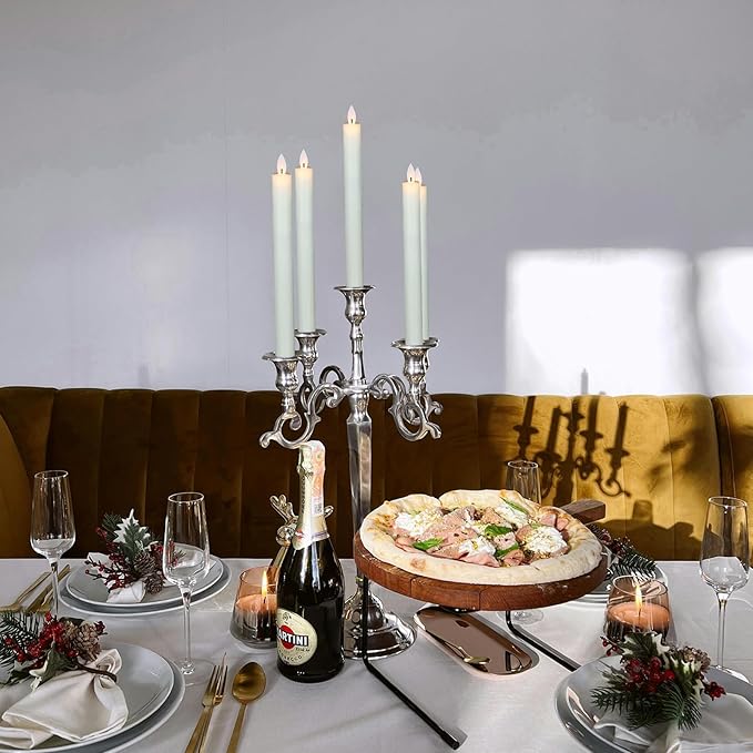 Wondise Flickering Flameless Candles with Remote and Timer, Battery Operated 9 Inch Real Wax Ivory LED Taper Window Candles for Home Decoration, Set of 2(D0.78 x H9.5 Inches)