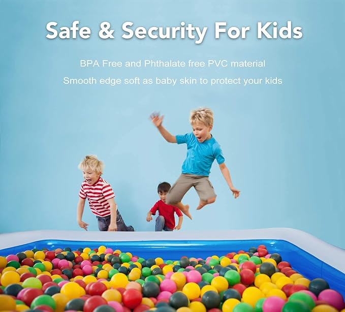 Inflatable Swimming Pool 120" X72" X20" Family Swim Center for Kids Full-Sized Lounge Pool for Kids Adults Easy Set for Backyard Summer Water Party Outdoor Kiddie Pools