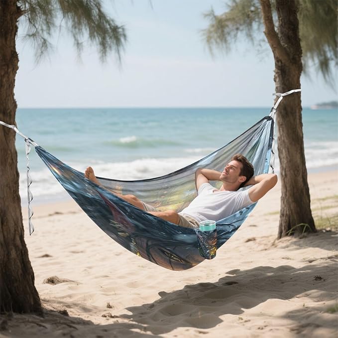 Game Anime Winter Playroom Outdoor Hammocks Foldable Rope Hammock for Indoor Outdoor Patio