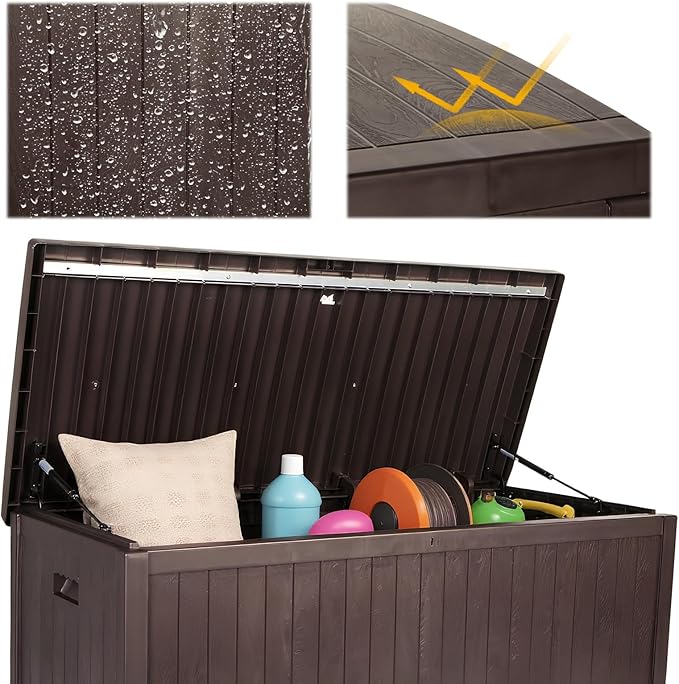 Large Outdoor Storage Boxes Lockable Deck Box Waterproof Garden Storage Box for Furniture Outdoor Cushions Gardens Pool Tools