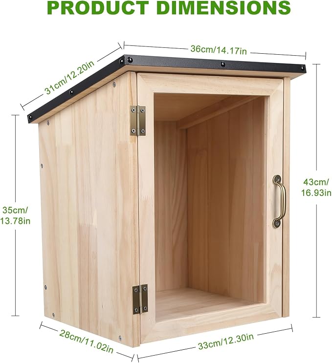 Little Library Outdoor Bookcase - Weatherproof Wooden Book Exchange Box with Visual Window, Large Capacity (Holds 15+ Books), Rain-Slope Roof for Backyard, Garden, Community & School Wooden Color
