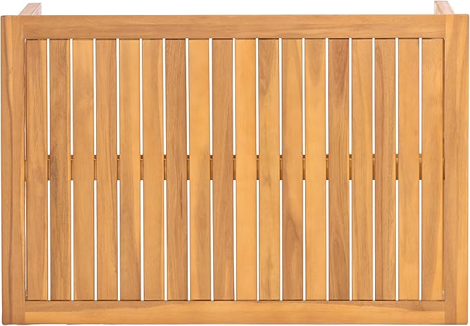Christopher Knight Home Crew Acacia Wood Outdoor Loveseat and Coffee Table Set, 2 Piece Patio Furniture Set with Removable Cushion, Solid Wood Outdoor Conversation Set, Teak+Beige