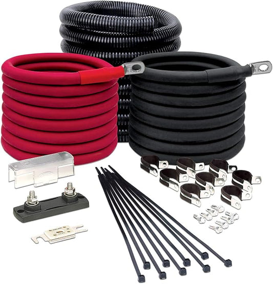 Tundra Heavy Duty Installation Kit for Truck Power Inverters M1500/ S1200/ M2524/ S2524 (24V) | Highest Safety Rating Cables with Short-Circuit & Overload Protection (6ft) (CM1506)