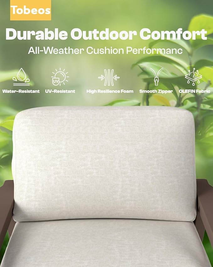 6 Piece HDPE Outdoor Furniture Set with Gray Cushions (Black Frame) | All-Weather HDPE, 6PC Modular Furniture Set, Deep Spacious Seats, Thick Washable Cushions, Ideal for Backyard Deck Porch