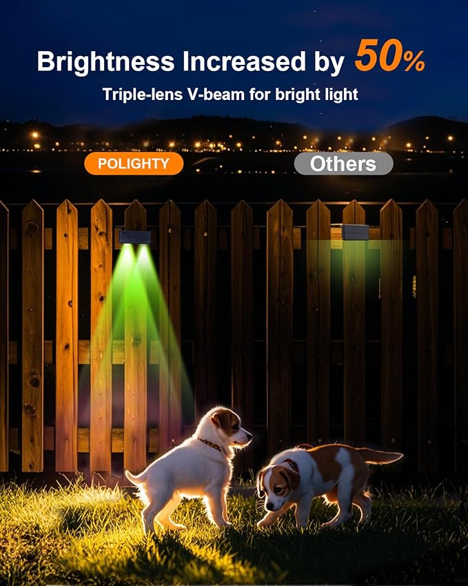 12 Pack Color Changing Solar Powered Fence Lights Outdoor Decorative LED Waterproof Yard Lamps for Outside Wall, Deck, House Patio, Rail, Stair, Yard, Pool, 7 Colorful Modes, Easy Installation