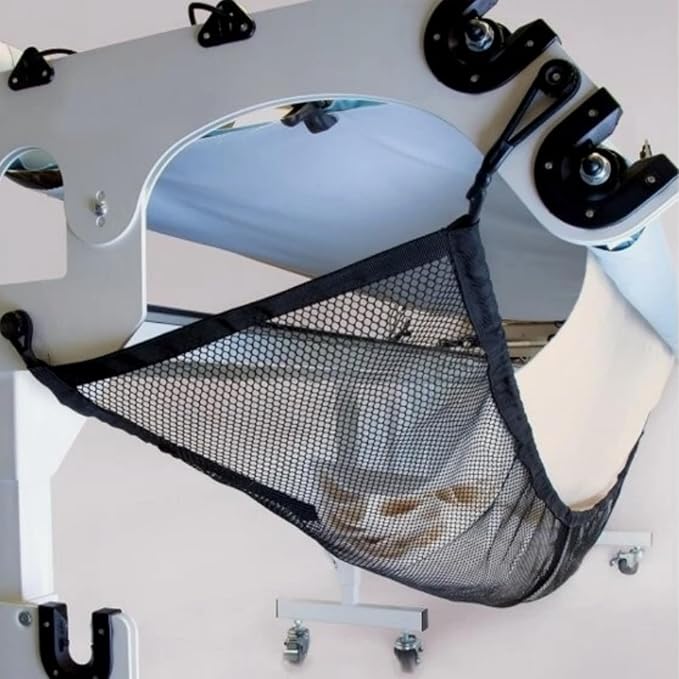 SATINIOR Extra Long Hammock Storage Net with Elastic Hooks Black Stretchy Mesh Gear Protection Storage Net for Long Arm Quilting Machine Hammock Accessories