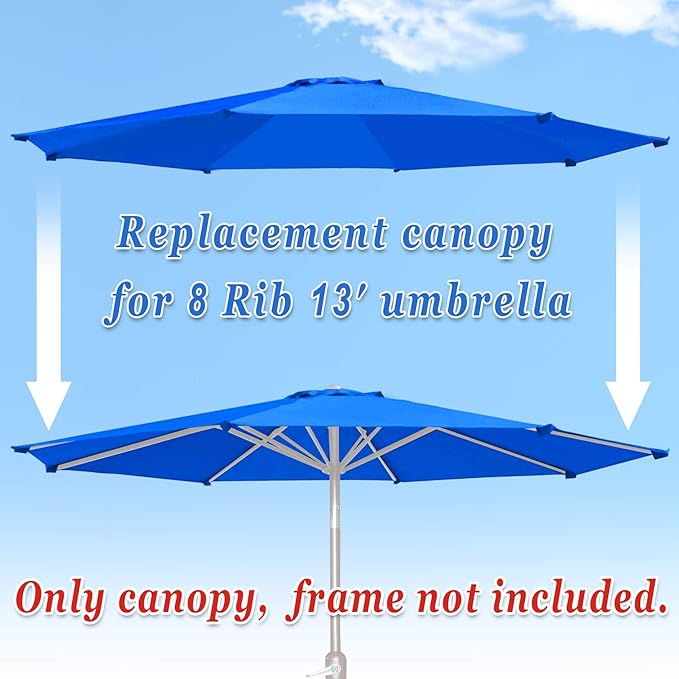 Replacement Patio Umbrella Canopy Cover for 13ft 8 Ribs Umbrella Taupe (CANOPY ONLY) (BLUE97)