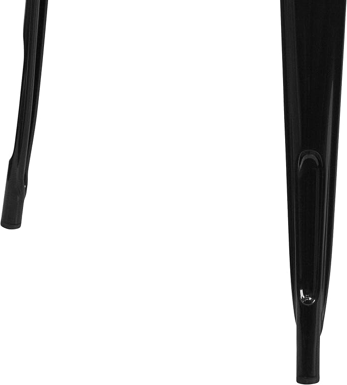 Merrick Lane Nash Indoor-Outdoor Dining Table Only- Black Powder Coated Finish - 31.5" Square Top - 27.25" Wide Base - Bracing for Added Stability