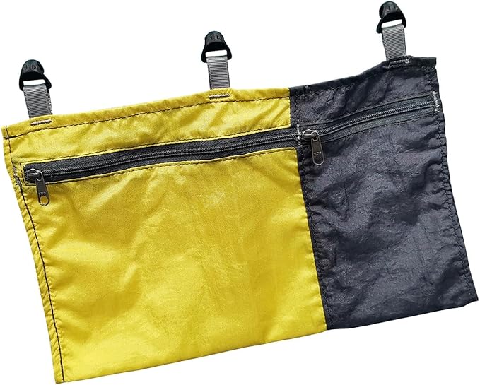 Hammock Organizer Hammock Storage Bag Slidable Lightweight Folding Durable Storage Container Dangling Pouch for Camping Climbing, Yellow
