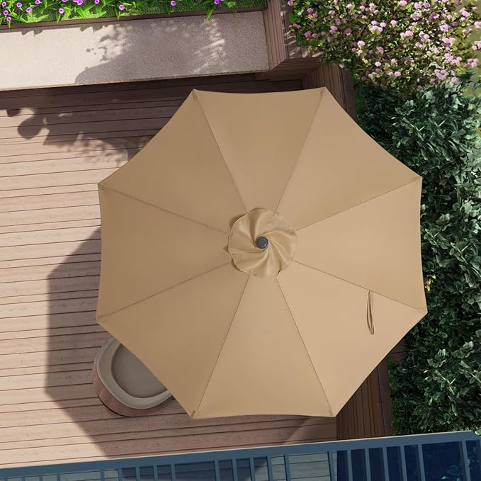ABCCANOPY 9ft Outdoor Umbrella Replacement Top Suit 8 Ribs (Red)
