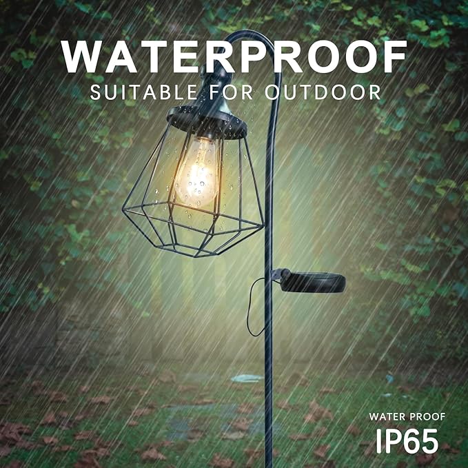 2 Pack Solar Pathway Lights Outdoor Waterproof Solar Powered Metal Path Lighting for Garden Backyard Landscape Lighting, Decor Lights Gift for Women, Blue
