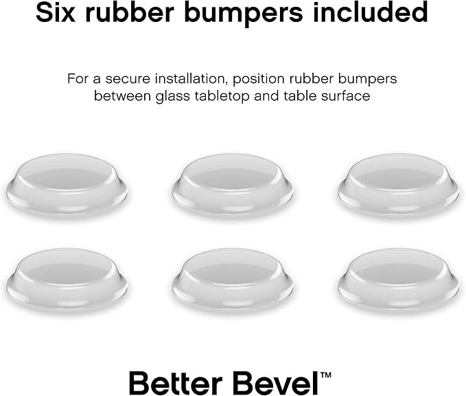 The Better Bevel 30 inch Round Glass Table Top - Clear Tempered Glass Surface Protector - Safe Beveled Edge - Coffee, Dining and End Table