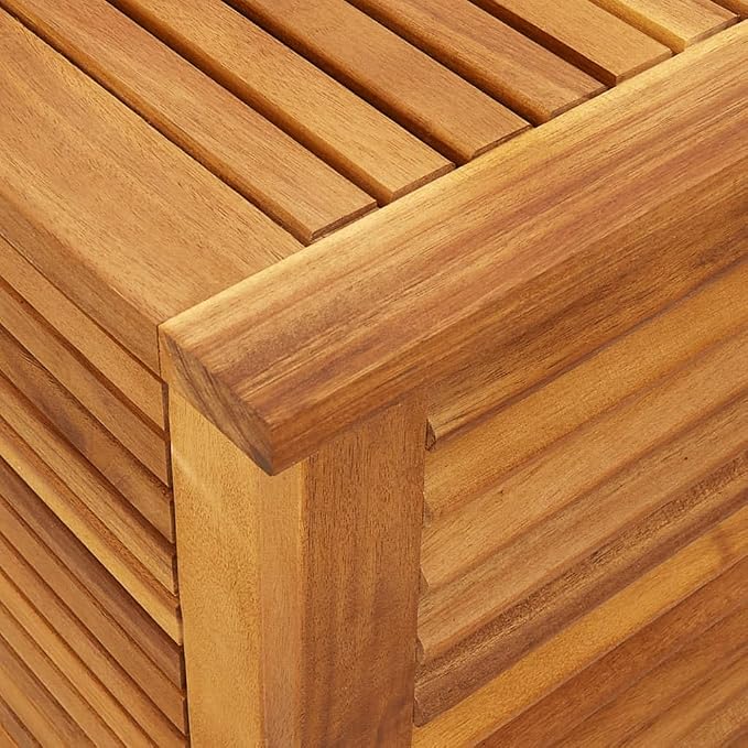 Solid Acacia Wood Outdoor Storage Box 35.4"x19.7"x22" Deck Box with Water-Resistant Bag for Patio Furniture Cushions Garden Tools Pool Toys