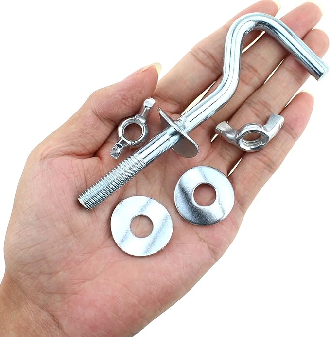 3PCS Heavy Duty Outdoor Lounger Replacement Metal Hook Rocking Chair Swing Hardware Accessories Flower Basket Hanging Part Suitable for 1 1/4 to 2 Inch Hammock Stand