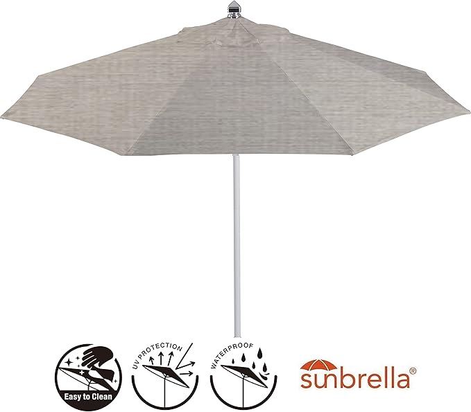 9ft Sunbrella Universal Patio Umbrella Replacement Canopy Cover- Fitx 8 Ribs Umbrella