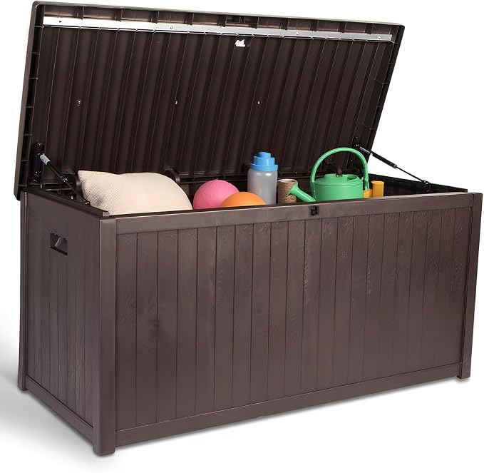 Large Outdoor Storage Boxes Lockable Garden Storage Box Waterproof Deck Box for Furniture Outside Cushions Gardens Pool Tools