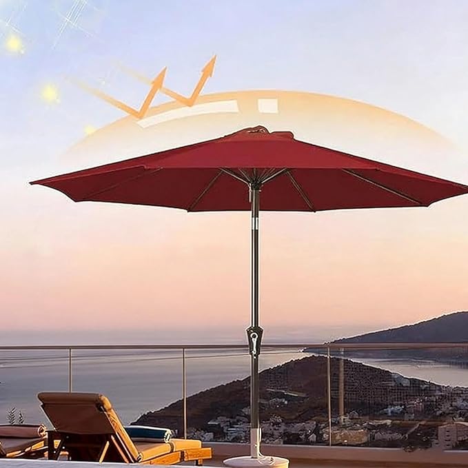 11ft – 8 Ribs Cantilever Umbrella Replacement Canopy, with UV-Resistant Polyester, Patio Umbrella Fabric Top Cover, for Outdoor Garden Deck Backyard(3.3m)
