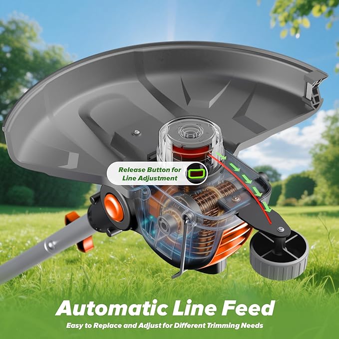 4000mAh Weed Wacker Weed Eater: 21V Electric Cordless Edger and String Trimmer 2in1 Lawn Tool Battery Powered 12 Inch Grass Cutter with 2Pack 4.0Ah Batteries and Charger for Yard Garden Home Use