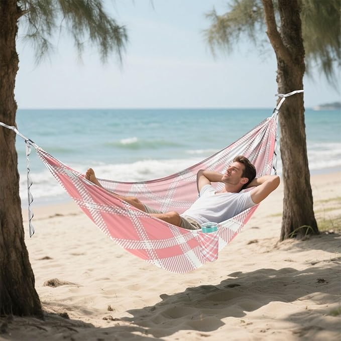 Red Checkerboard 330lb Capacity Hammocks for Camping with Portabl Carry Bag Swing Hammock for Indoor Outdoor Patio soporte para hamacas para adultos