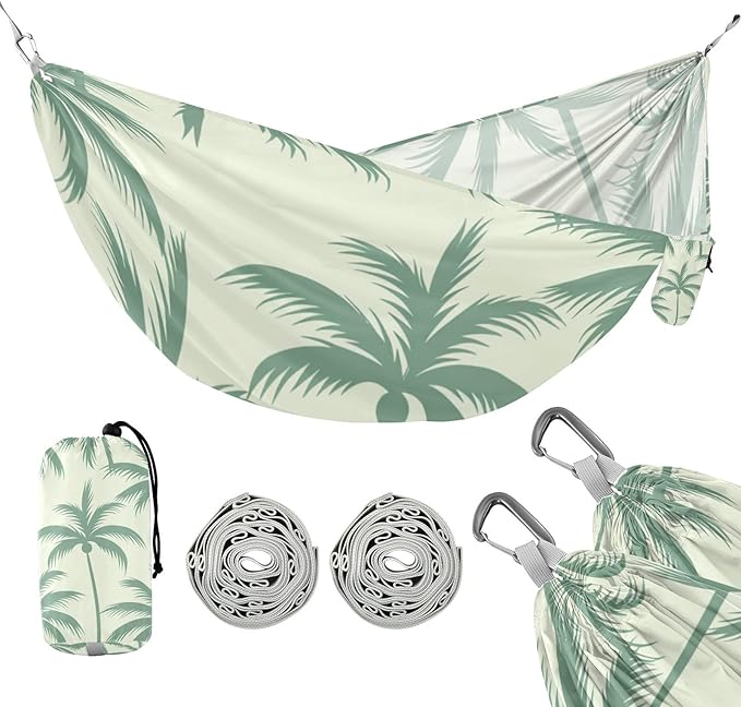 Bohemian Moroccan Style Coconut Soft Green 330lb Capacity Outdoor Hammocks with Tree Straps Fabric Hammock for Patio Backyard Lounge Base hamacas para adultos 2 Personas