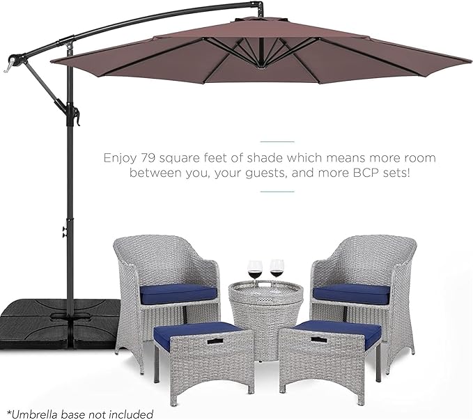 9ft Patio Umbrella Replacement Canopy for 8 Rib, Market Yard Umbrella Replacement Top Cover Fit Outdoor Umbrella (Canopy Only),Coffee