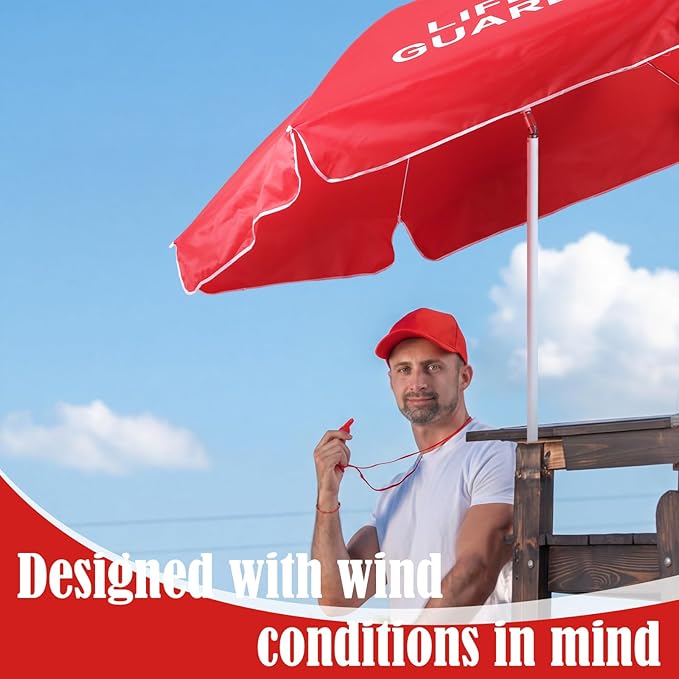 Dansydaisy Red Portable Beach Umbrella, 6.6ft Tilt Outdoor Umbrella Beach Umbrellas for Sand Sunshade with Adjustable Pole for Pool Patio, Instant Sun Protection Canopy