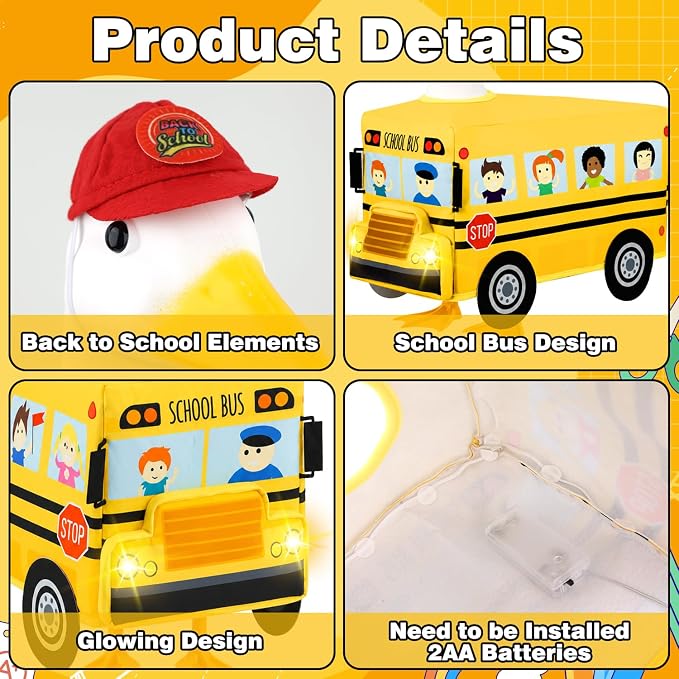 Back to School Porch Goose Outfit 23" School Bus Goose Clothes