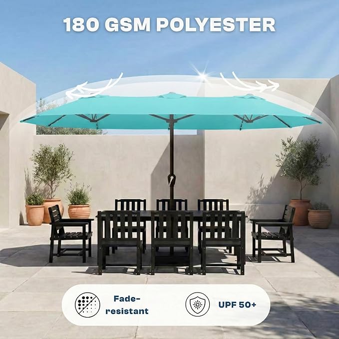 15FT Large Patio Umbrella with Base Included