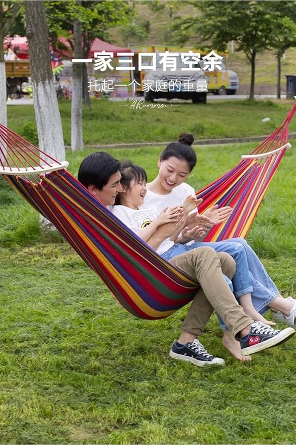Camping Portable Hanging Hammock Indoor Home Bedroom Hammock Lazy Chair Travel Outdoor Swing Chair Thick Canvas Bed Hammocks,Used for Backpacking, Beach, Courtyard, Hiking..