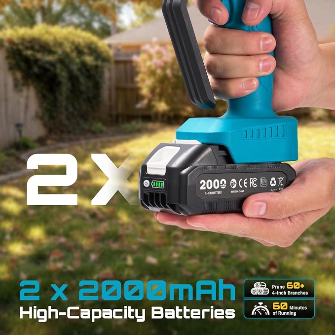 SEESII Chainsaw 6 Inch Mini Electric Chainsaw Cordless Battery Powered, 2026 Upgraded Hand Held Saw with 2x2000mAh Batteries for Wood/Tree Trimming, Chain Saw Gift for Men Husband Father Gardener
