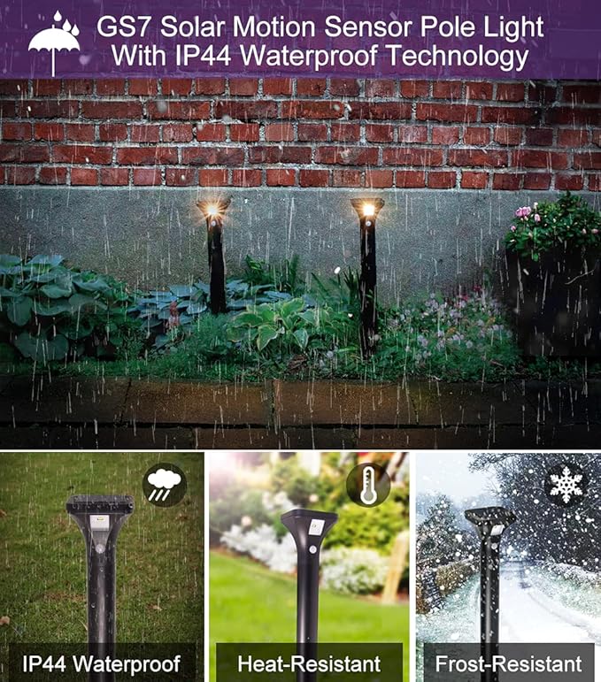 AURAXY LED Solar Powered Motion Sensor Pathway Lights, Battery Powered Outdoor Waterproof Motion Detector Walkway Light, Use for Your House's Yard Backyard Driveway Sidewalk Path Garden etc.(2 Pack)