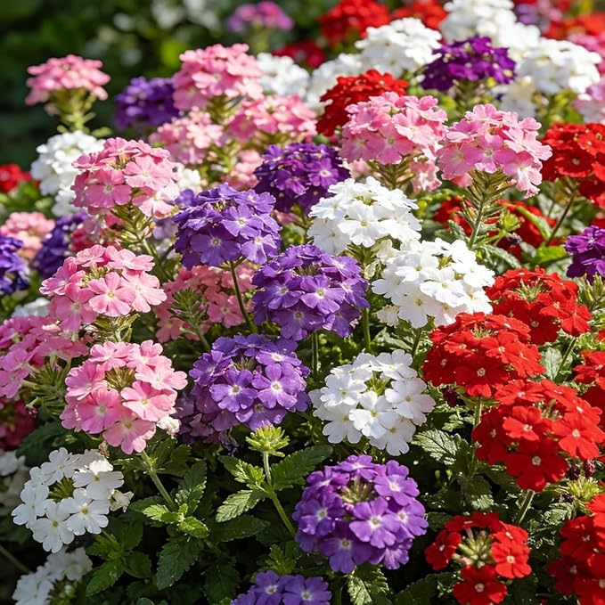 CarpetC 1500+ Mixed Verbena Seeds for Planting, Creeping Perennial, Drought Tolerant Ground Cover with Long Blooms, Non-GMO Heirloom for Outdoor, Garden Borders, and Home Containers
