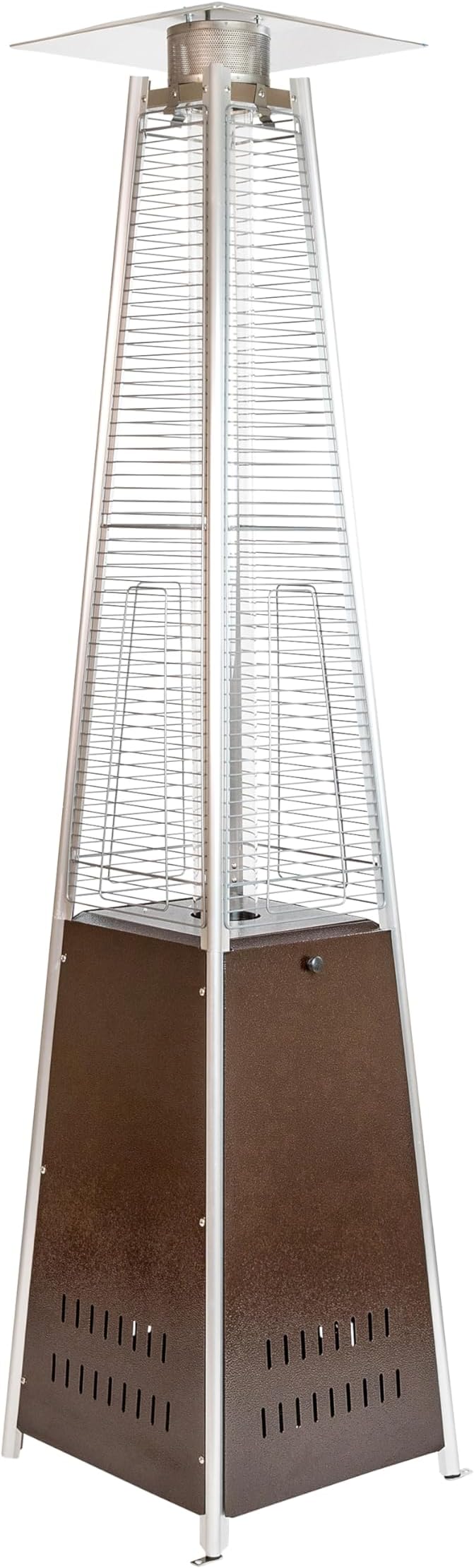 Flash Furniture Outdoor Patio Heater with Wheels - Bronze - 42,000 BTU - 7.5 Feet Tall - Stainless Steel - For Residential and Commercial Use, 90" High, Bronze