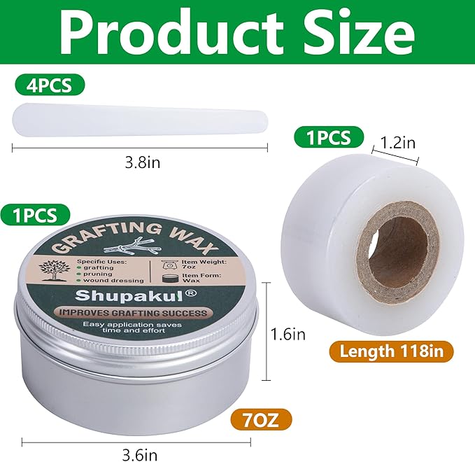 Tree Grafting Wax Set, Tree Wound Pruning Sealer with Sealing Tape, Grafting Wax for Roses Fruit Bonsai Shrubs Plant Healing